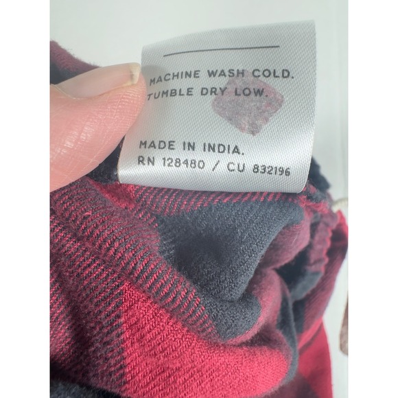 Pact Women's Flannel Pajama Pants Red Black Buffalo Plaid Cotton Lounge Sleep M - Picture 7 of 9